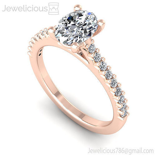 Jewelicious-1567-Ring oval diamond engagement ring in rose gold