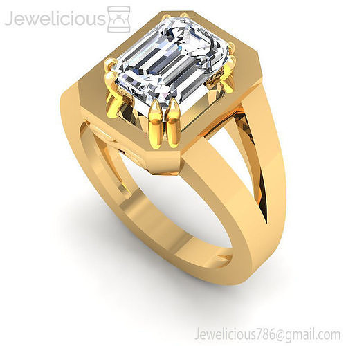 Jewelicious-1562-Ring emerald cut diamond engagement ring gold