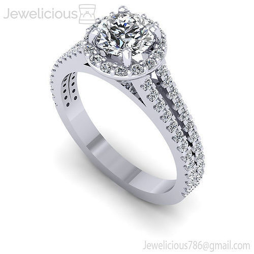Jewelicious-1560-Ring halo diamond engagement ring in rose gold