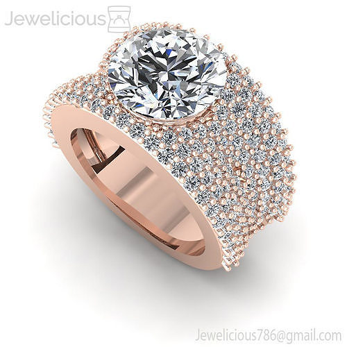 Jewelicious-1550-Ring engagement ring in rose gold with diamonds