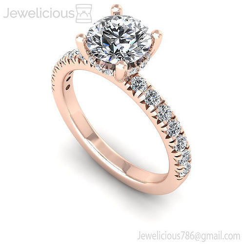 Jewelicious-1548-Ring rose gold engagement ring with diamonds