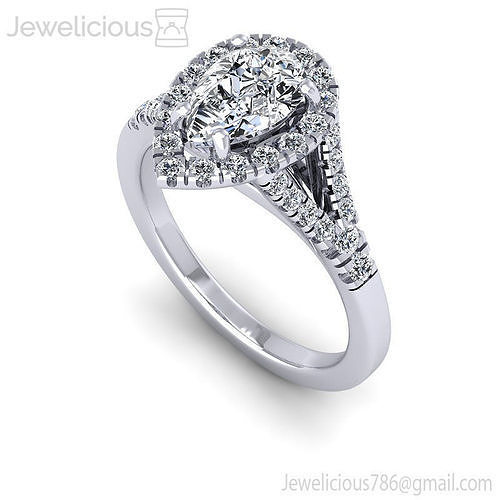 Jewelicious-1545-Ring pear shaped diamond engagement ring in rose gold