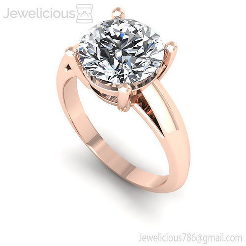 Jewelicious-1544-Ring round diamond engagement ring in rose gold