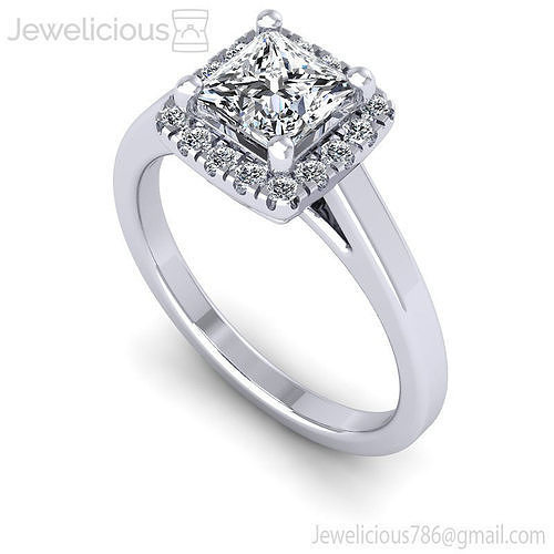 Jewelicious-1540-Ring rose gold engagement ring with princess cut diamond