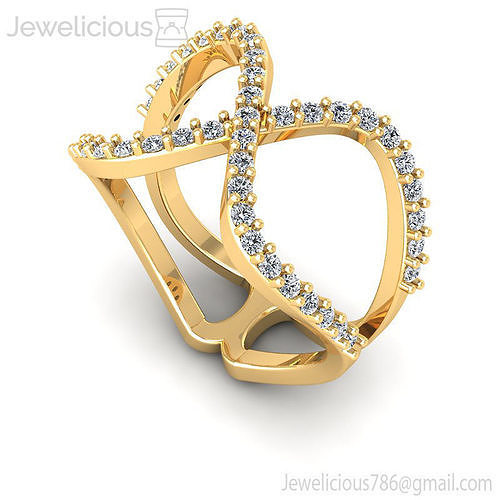 Jewelicious-1535-Ring infinity ring with diamonds set gold