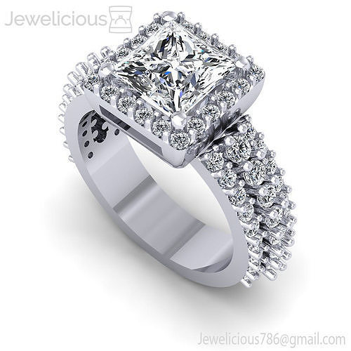 Jewelicious-1534-Ring princess cut engagement ring in rose gold