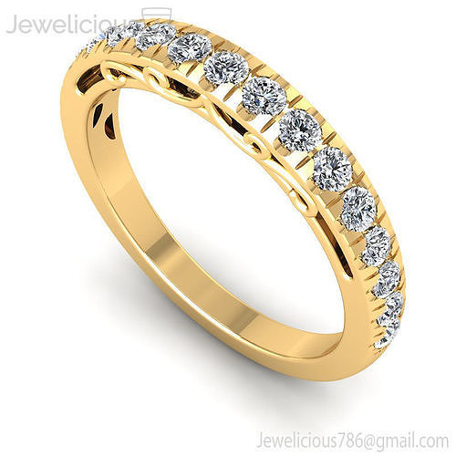 Jewelicious-1521-Ring rose gold wedding band with round diamonds