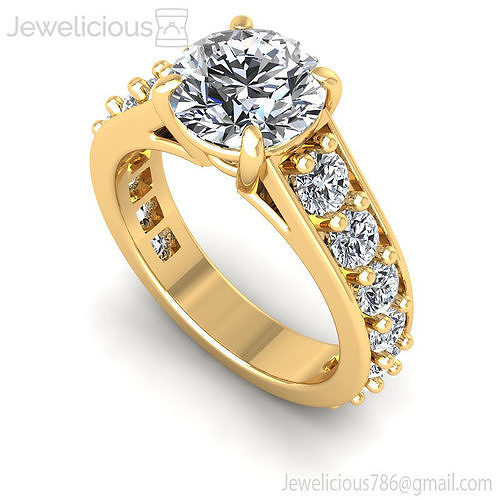 Jewelicious-1516-Ring rose gold engagement ring with round diamonds