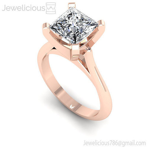 Jewelicious-1512-Ring princess cut engagement ring in rose gold
