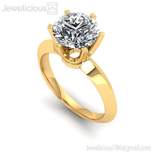Jewelicious-1501-Ring engagement ring with round cut diamond