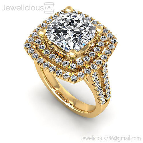 Jewelicious-1498-Ring diamond halo engagement ring gold