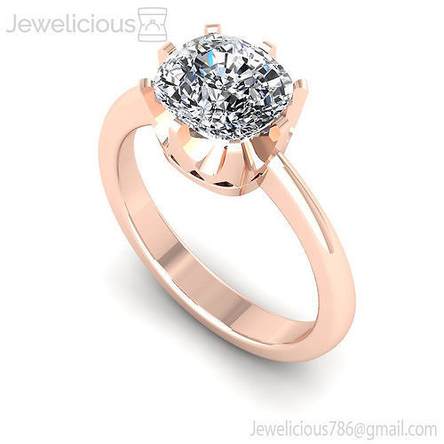 Jewelicious-1497-Ring rose gold engagement ring with cushion cut diamond