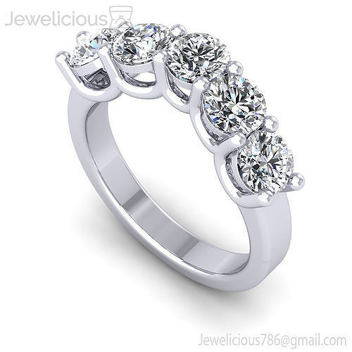Jewelicious-1495-Ring five stone diamond ring gold