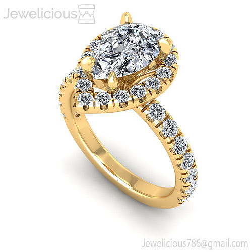 Jewelicious-1494-Ring pear shaped diamond engagement ring in rose gold