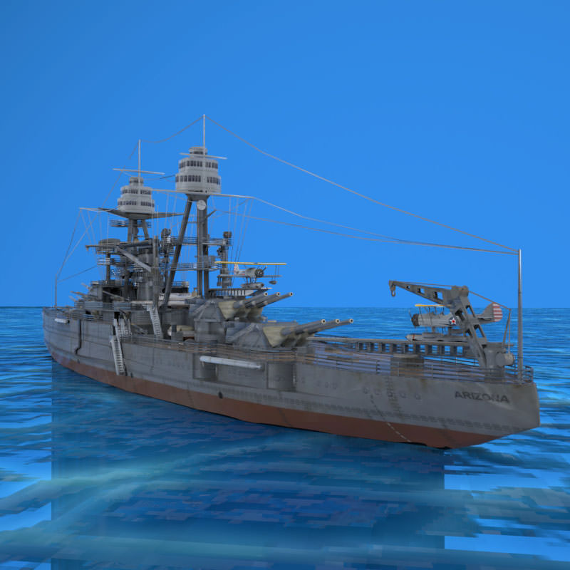USS Arizona in various formats 3D model_1