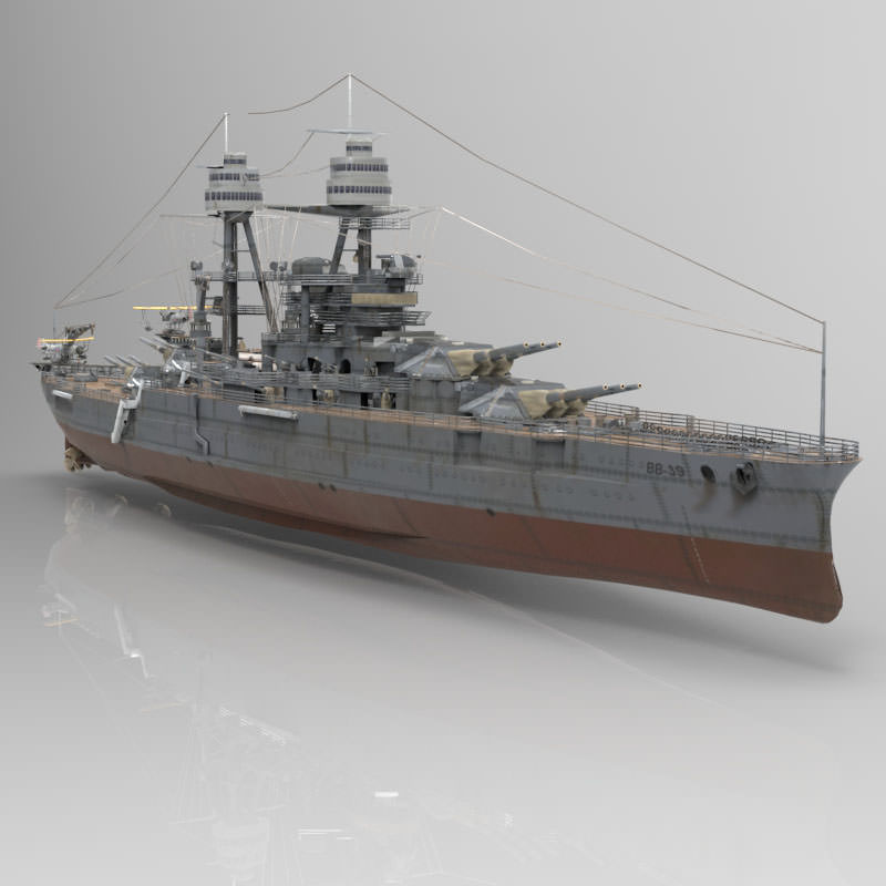 USS Arizona in various formats 3D model_5