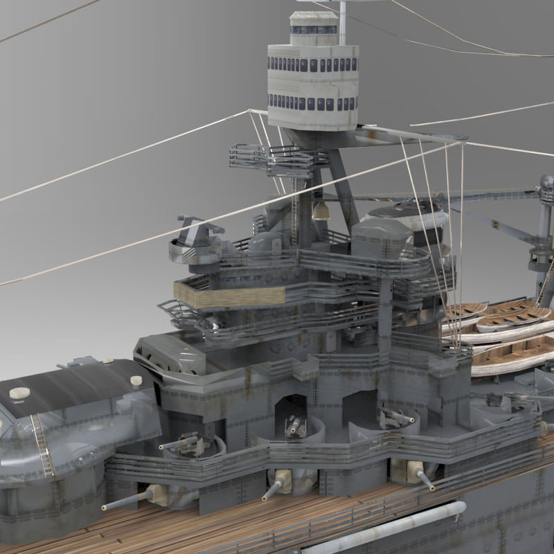 USS Arizona in various formats 3D model_8