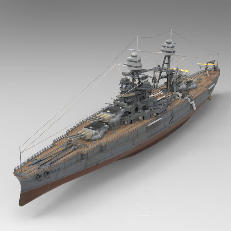 USS Arizona in various formats 3D model_2