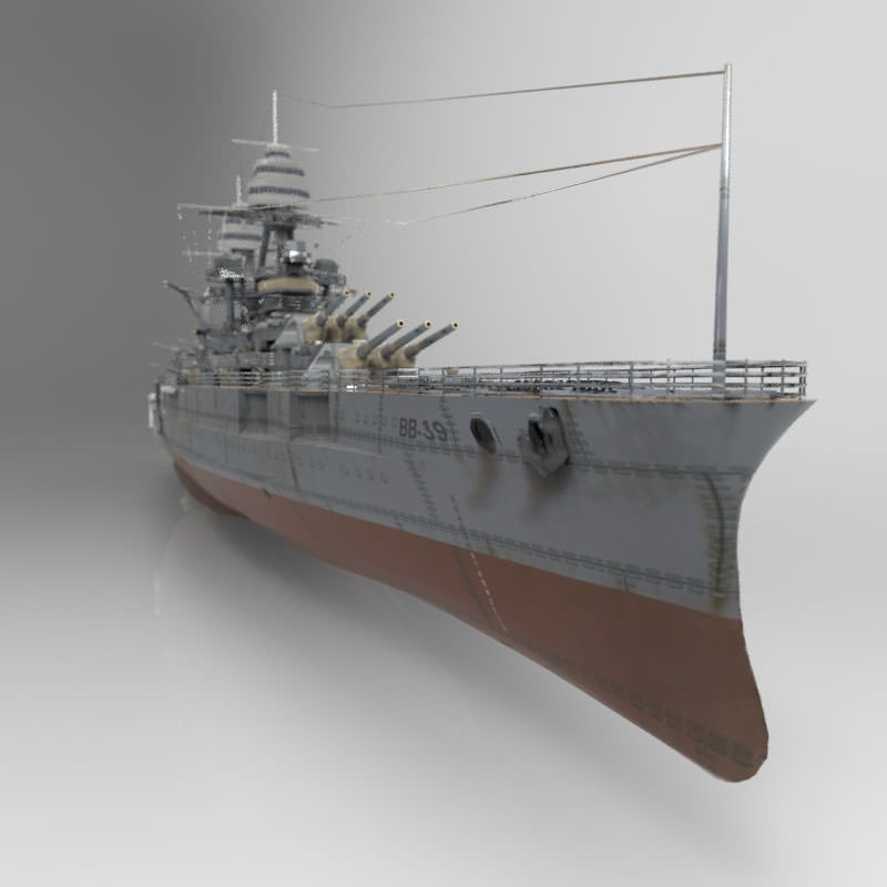 USS Arizona in various formats 3D model_6