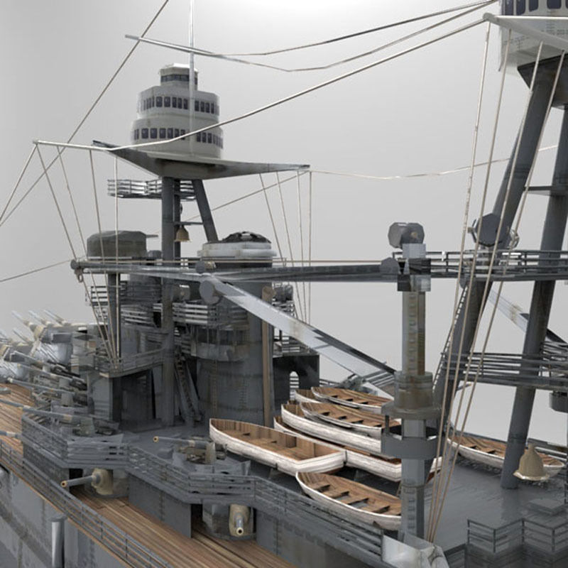 USS Arizona in various formats 3D model_13