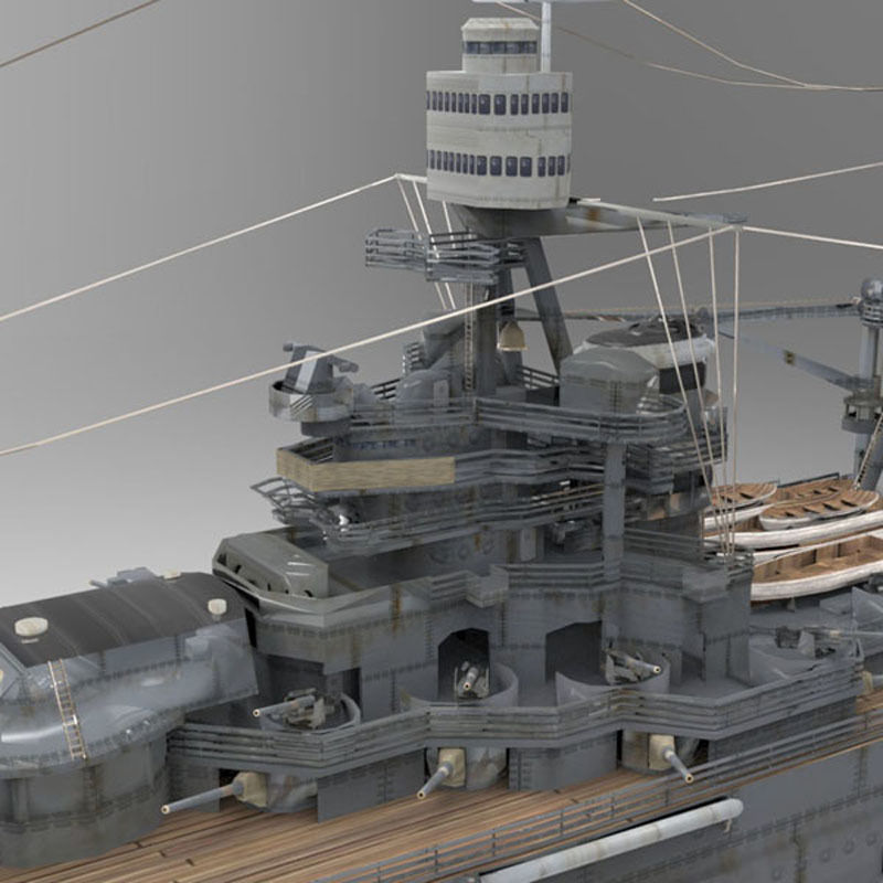 USS Arizona in various formats 3D model_22