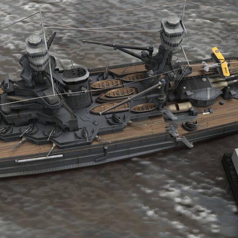 USS Arizona in various formats 3D model_18