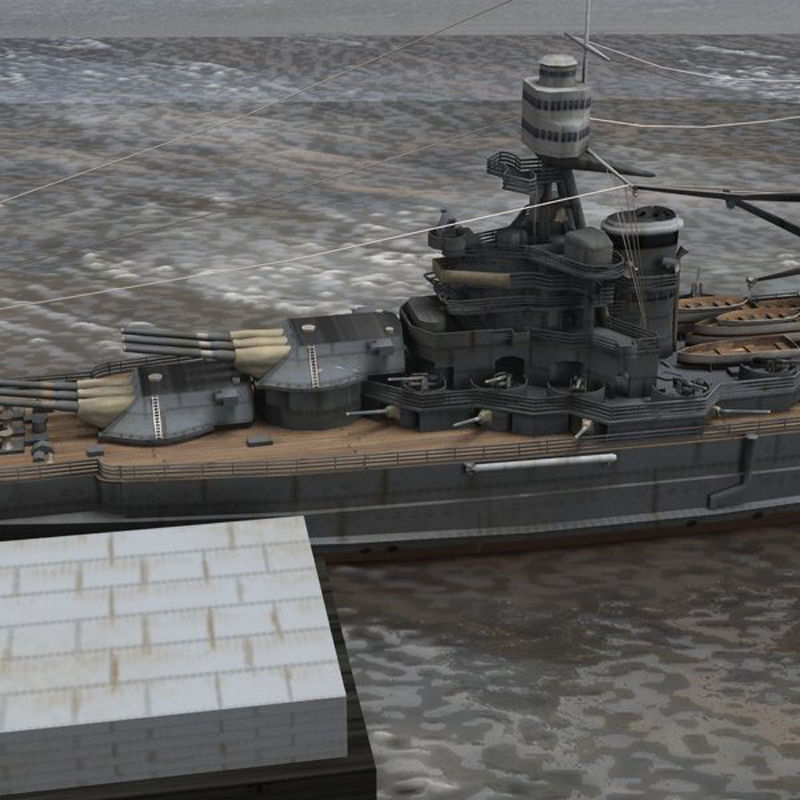 USS Arizona in various formats 3D model_16