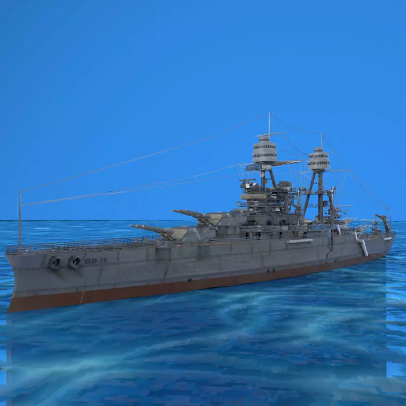 USS Arizona in various formats 3D model_0