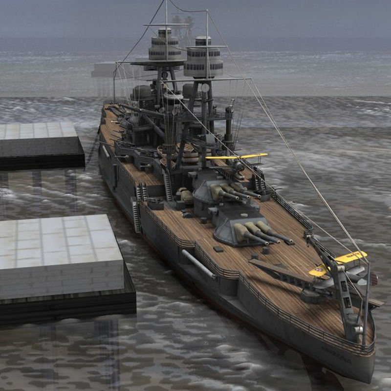 USS Arizona in various formats 3D model_15
