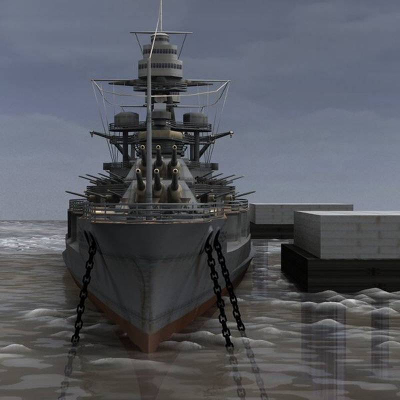 USS Arizona in various formats 3D model_19