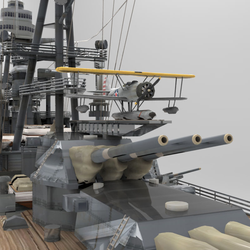USS Arizona in various formats 3D model_10