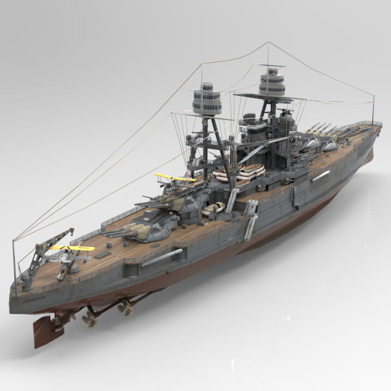 USS Arizona in various formats 3D model_4
