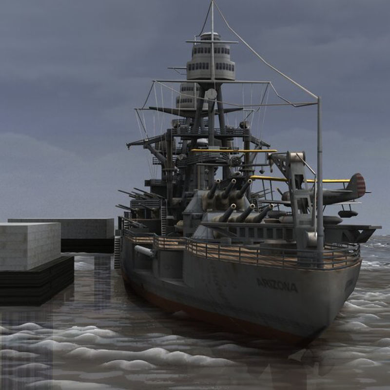USS Arizona in various formats 3D model_20