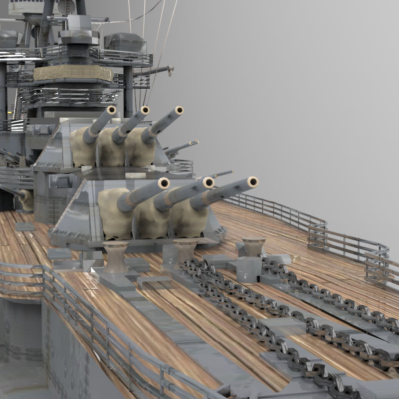 USS Arizona in various formats 3D model_7