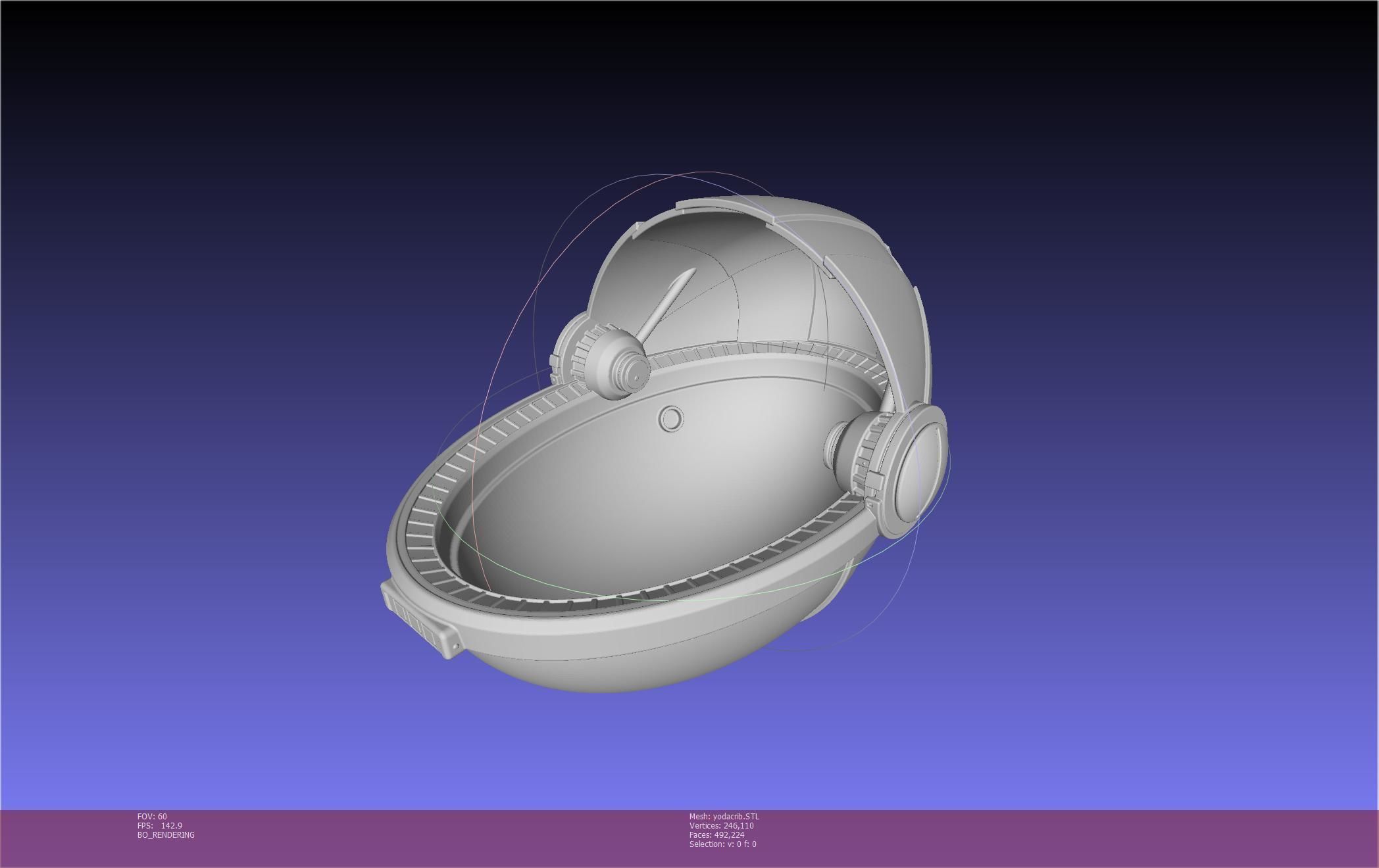 Star Wars Mandalorian Baby Yoda Crib Printable Assembly 3D print model_4