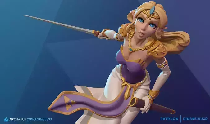 Princess Zelda Figurine 3D Print Model STL 3D print model