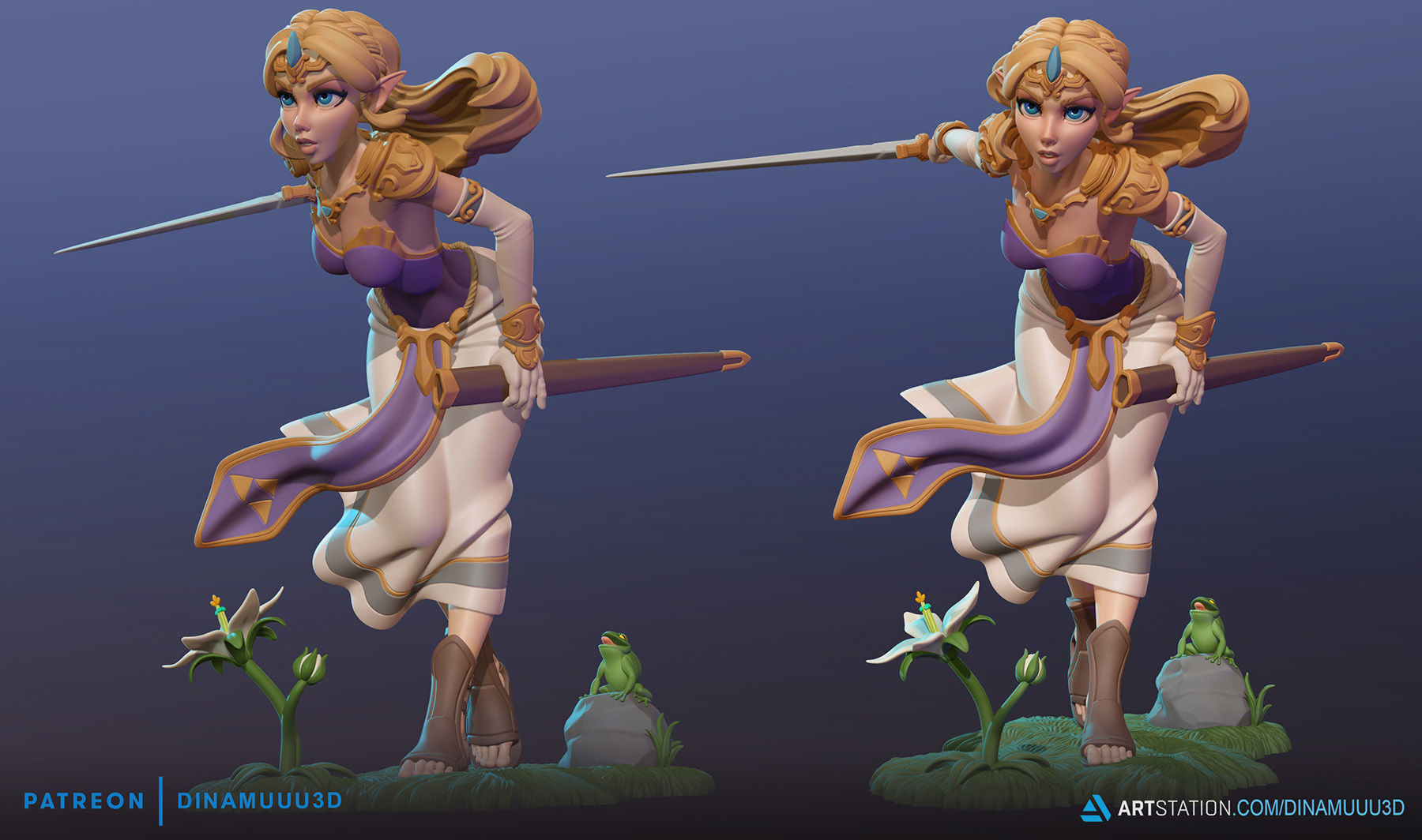Princess Zelda Figurine 3D Print Model STL 3D print model_4