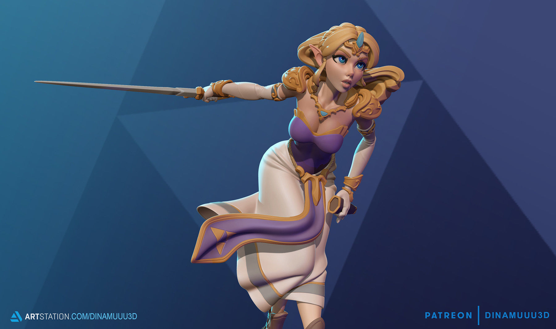 Princess Zelda Figurine 3D Print Model STL 3D print model_2