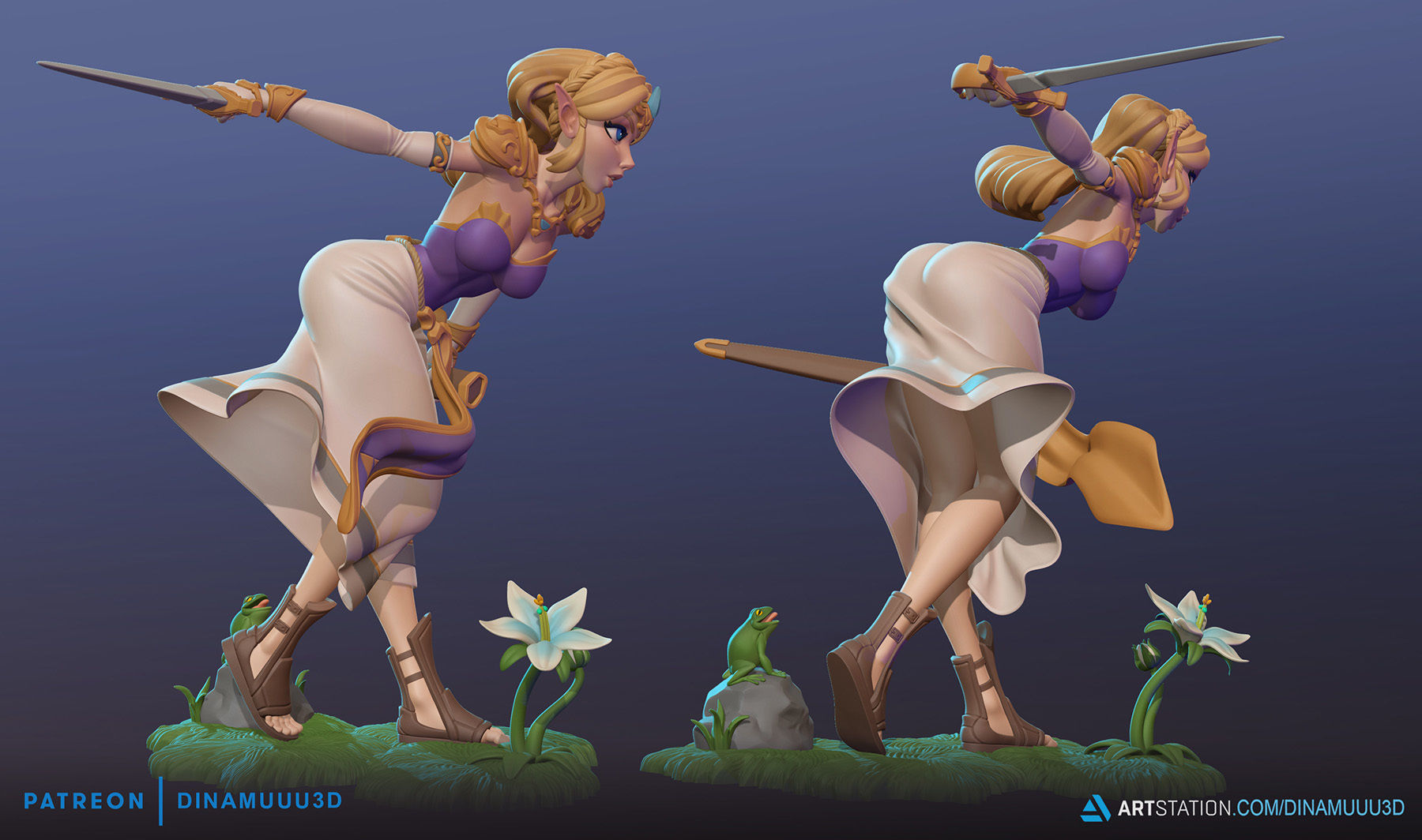 Princess Zelda Figurine 3D Print Model STL 3D print model_5