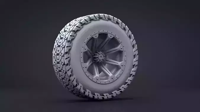 Truck Wheel and Tire 3D Print 3D print model