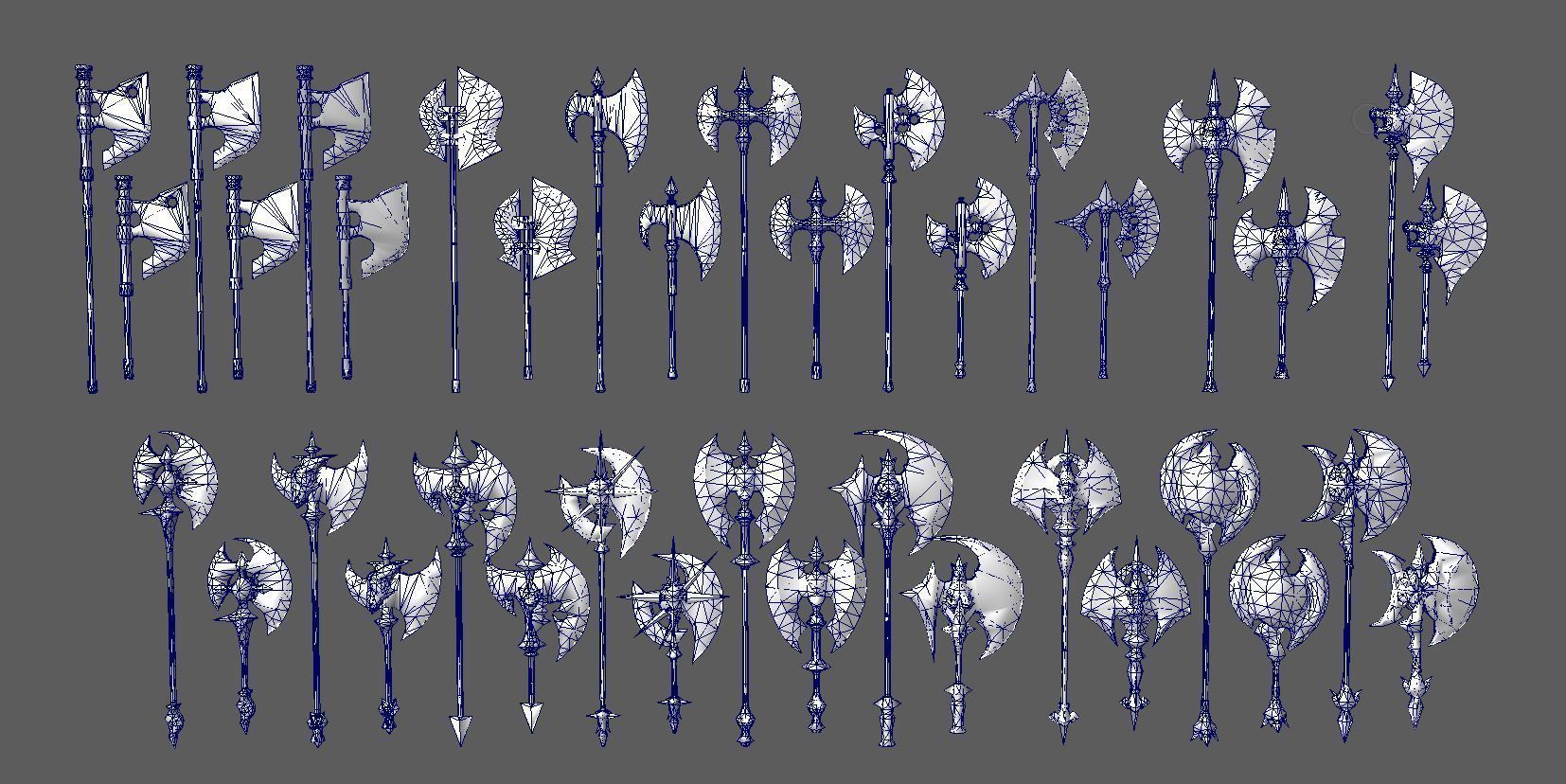 Axe Heavy All Low-poly 3D model_5
