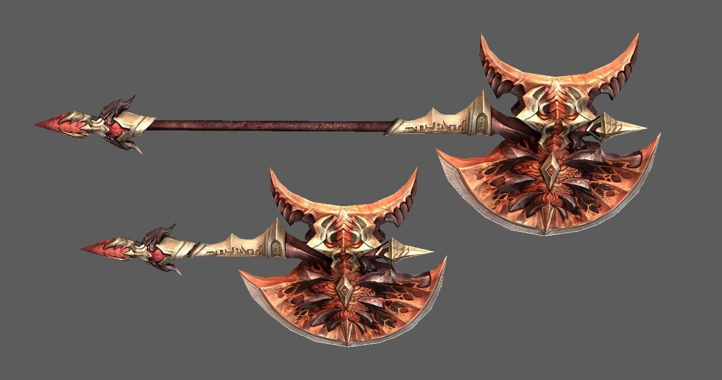 Axe Heavy All Low-poly 3D model_3