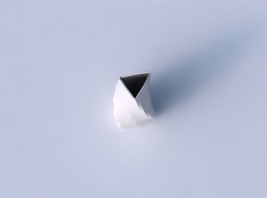 Vase twist curved tipping triangle with uniform polygons 3D print model_2