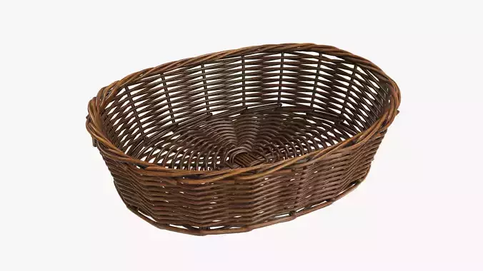 Wicker basket oval dark brown