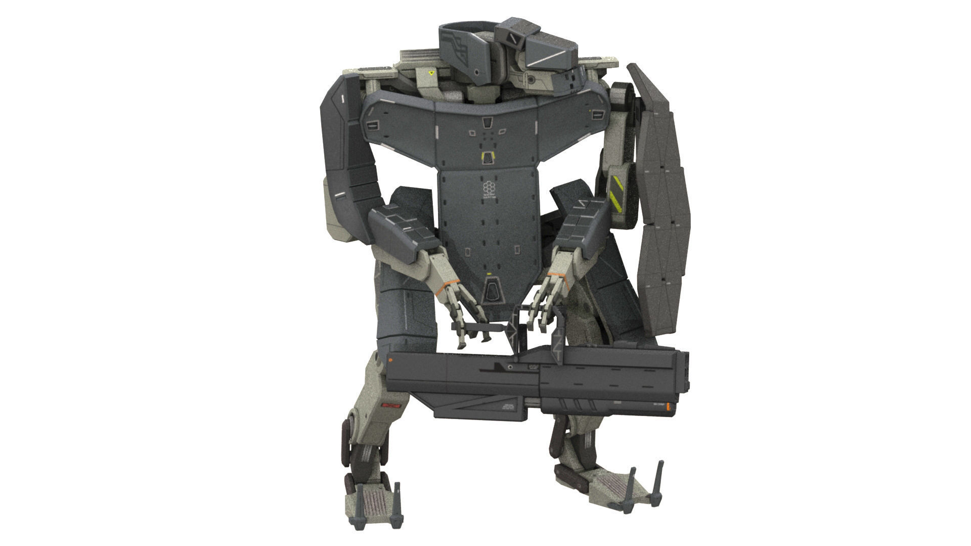 WarBot Assault Pack Low-poly 3D model_4