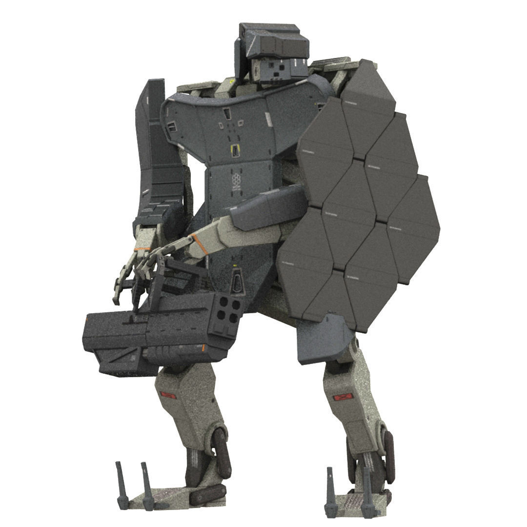 WarBot Assault Pack Low-poly 3D model_7