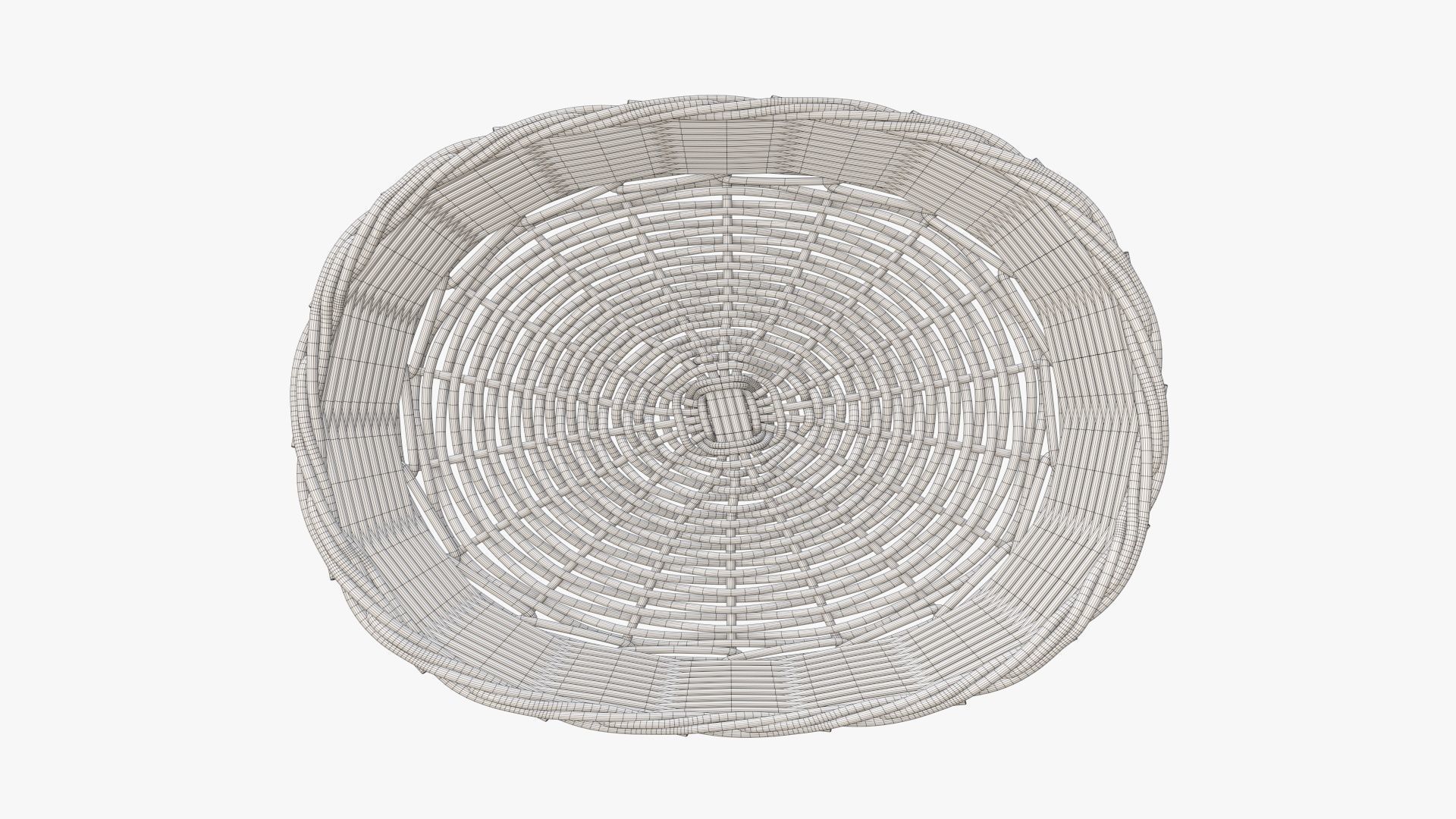  Wicker basket oval medium brown 3D model_7