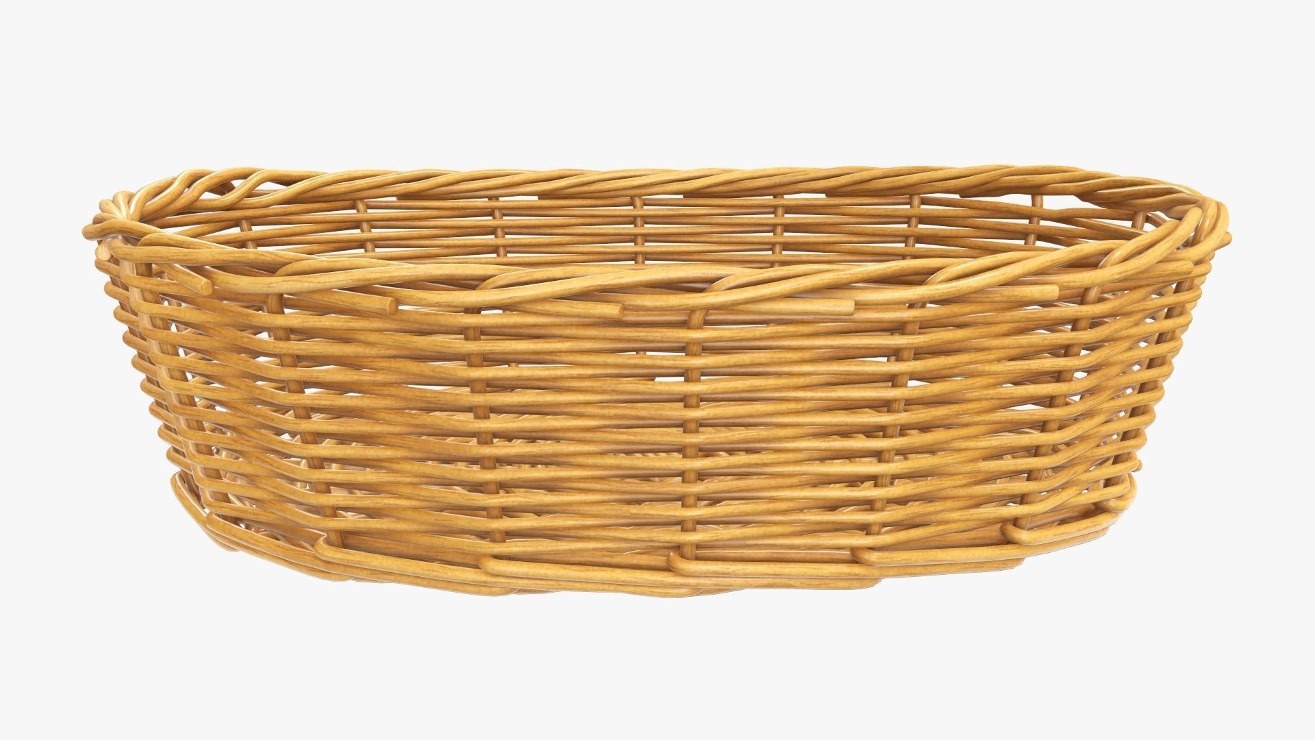  Wicker basket oval medium brown 3D model_1