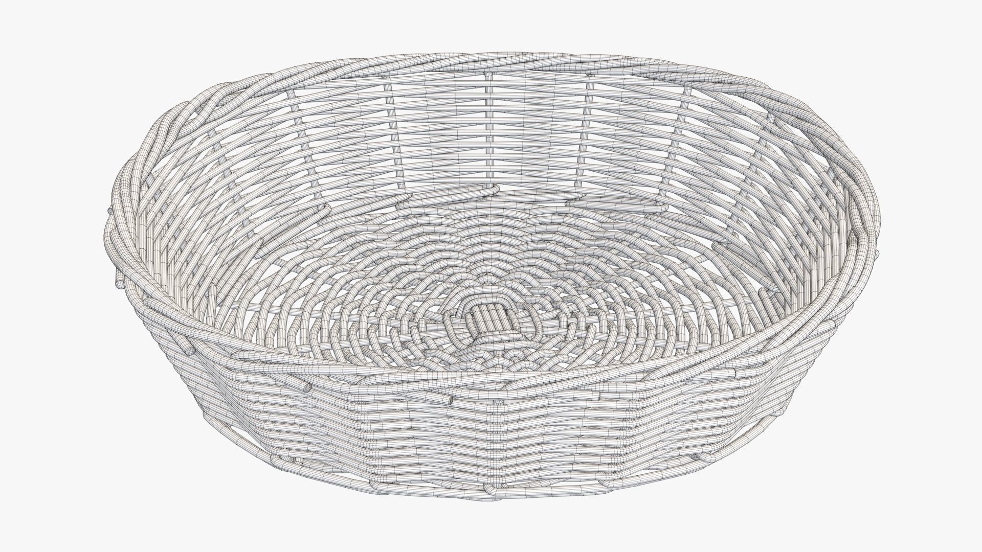  Wicker basket oval medium brown 3D model_9