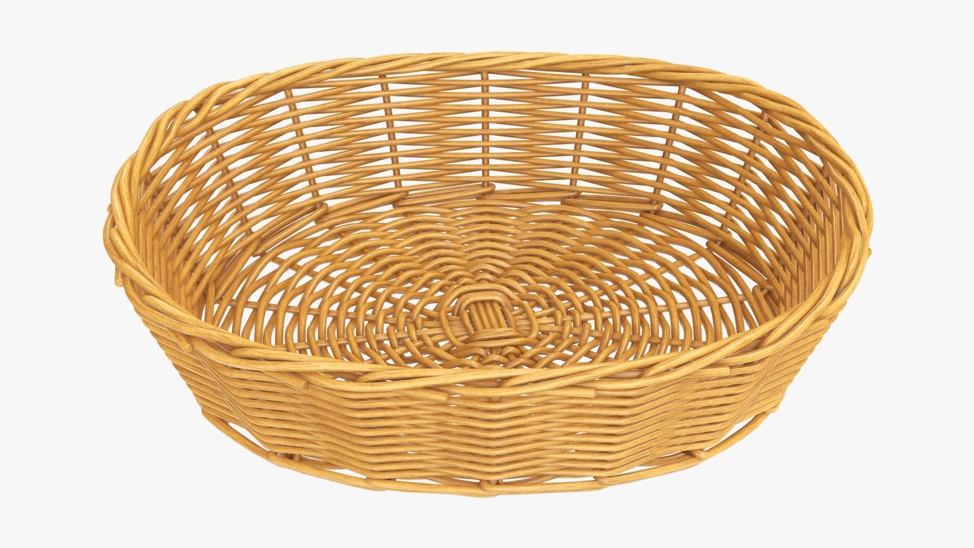  Wicker basket oval medium brown 3D model_4